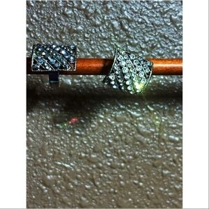 Gorgeous Vintage-Inspired Square Studded Adjustable Statement Ring NWT